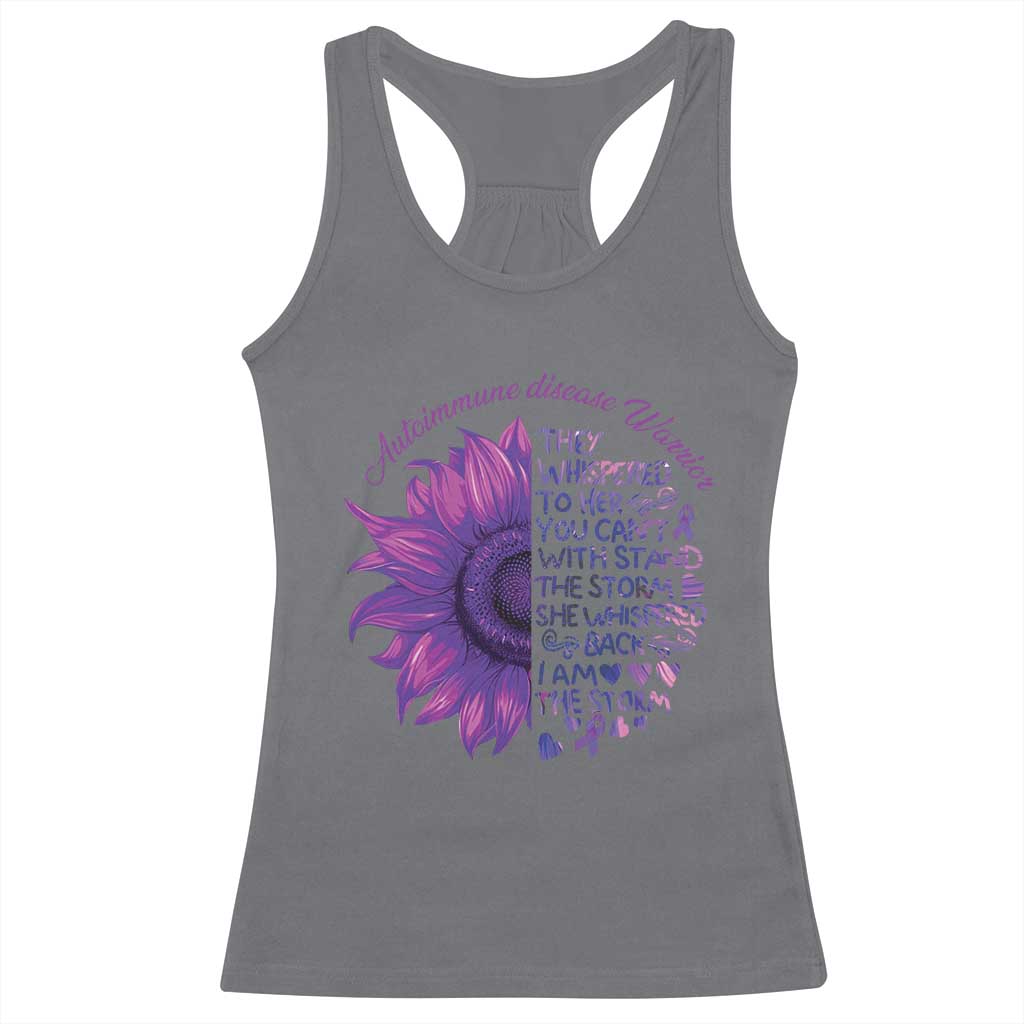 Autoimmune Disease Awereness Racerback Tank Top I Am The Storm Purple Ribbon TS10 Charcoal Print Your Wear