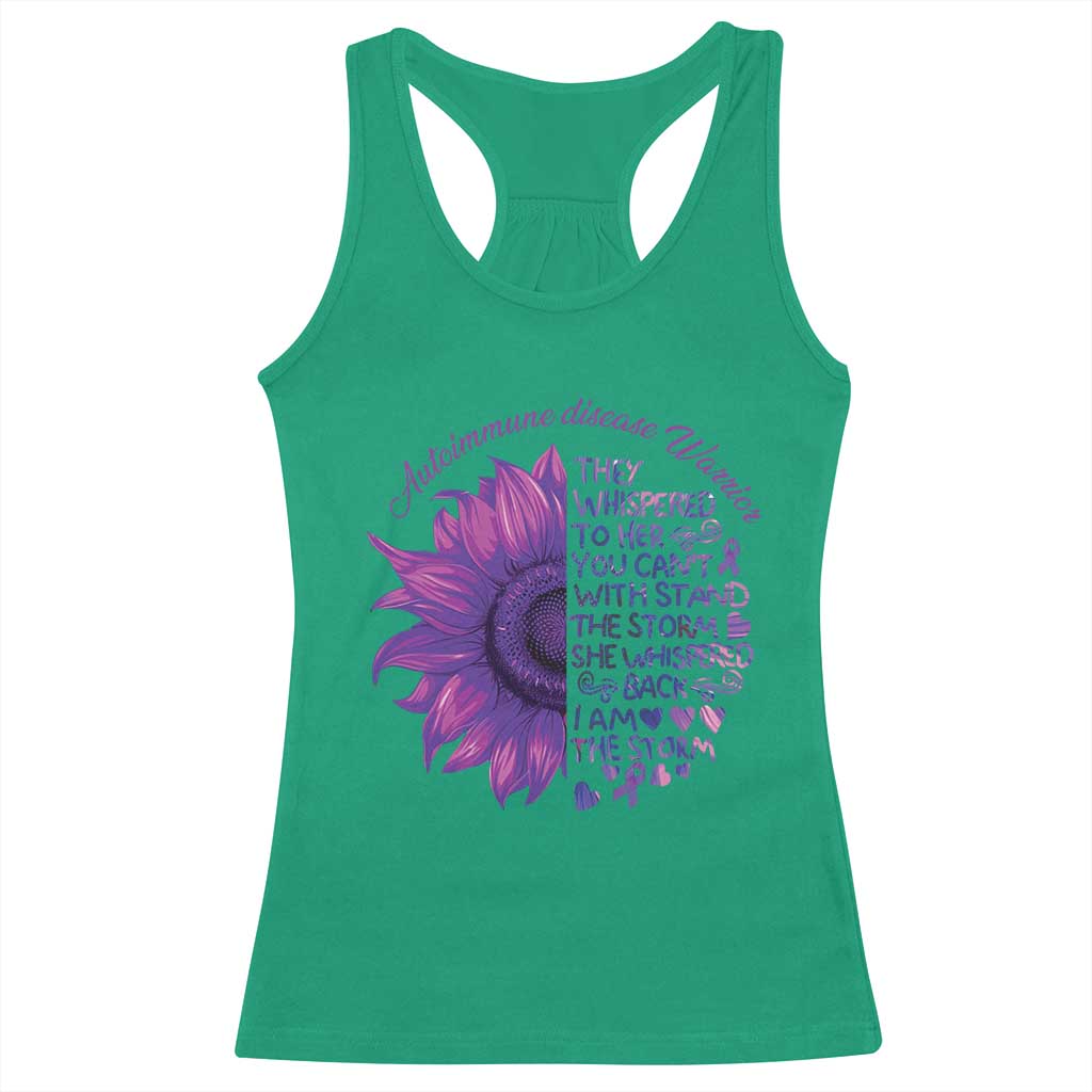 Autoimmune Disease Awereness Racerback Tank Top I Am The Storm Purple Ribbon TS10 Irish Green Print Your Wear