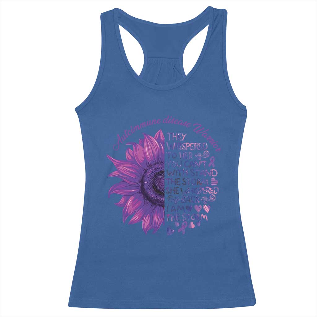 Autoimmune Disease Awereness Racerback Tank Top I Am The Storm Purple Ribbon TS10 Royal Blue Print Your Wear