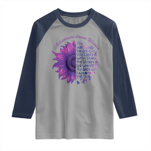 Autoimmune Disease Awereness Raglan Shirt I Am The Storm Purple Ribbon TS10 Sport Gray Navy Print Your Wear