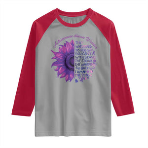 Autoimmune Disease Awereness Raglan Shirt I Am The Storm Purple Ribbon TS10 Sport Gray Red Print Your Wear