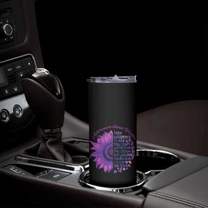 Autoimmune Disease Awereness Skinny Tumbler I Am The Storm Purple Ribbon TS10 Print Your Wear