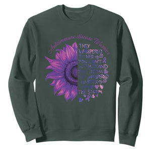 Autoimmune Disease Awereness Sweatshirt I Am The Storm Purple Ribbon TS10 Dark Forest Green Print Your Wear