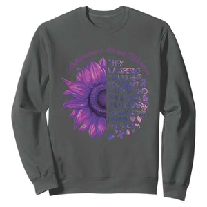 Autoimmune Disease Awereness Sweatshirt I Am The Storm Purple Ribbon TS10 Dark Heather Print Your Wear