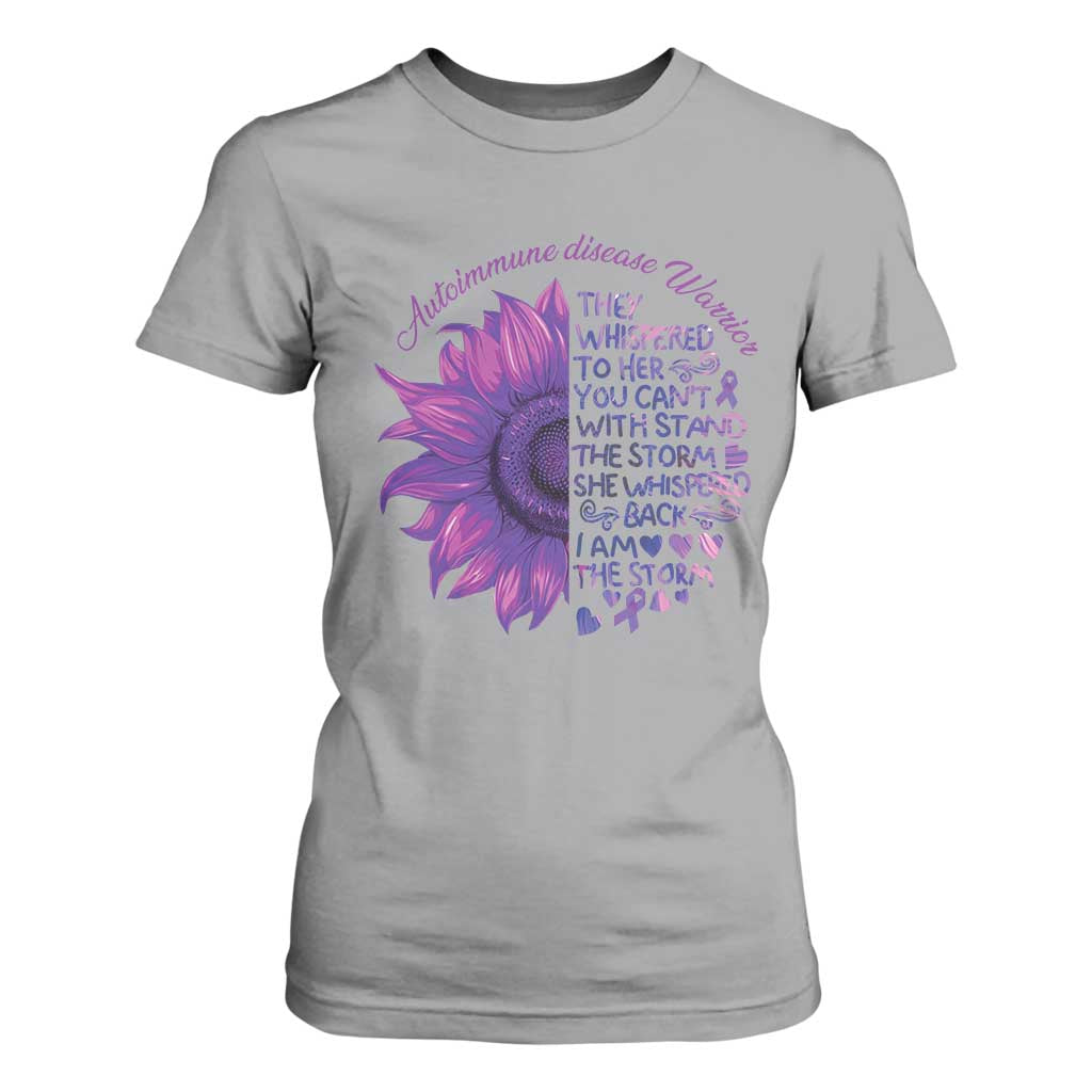 Autoimmune Disease Awereness T Shirt For Women I Am The Storm Purple Ribbon TS10 Sport Gray Print Your Wear