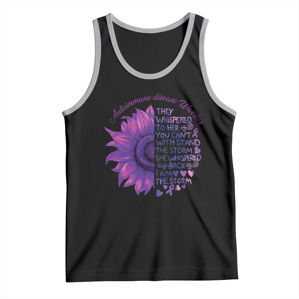 Autoimmune Disease Awereness Tank Top I Am The Storm Purple Ribbon TS10 Black Athletic Heather Print Your Wear