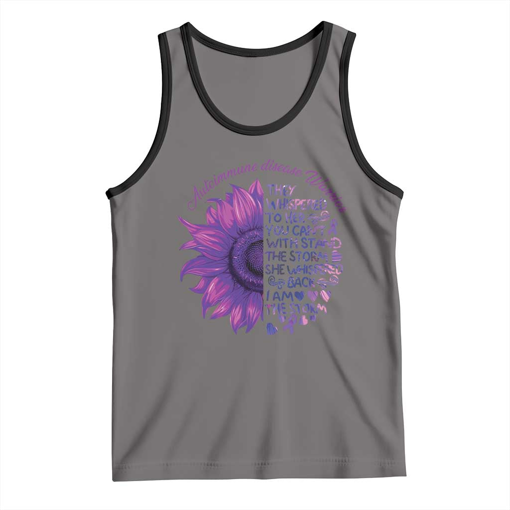 Autoimmune Disease Awereness Tank Top I Am The Storm Purple Ribbon TS10 Deep Heather Black Print Your Wear