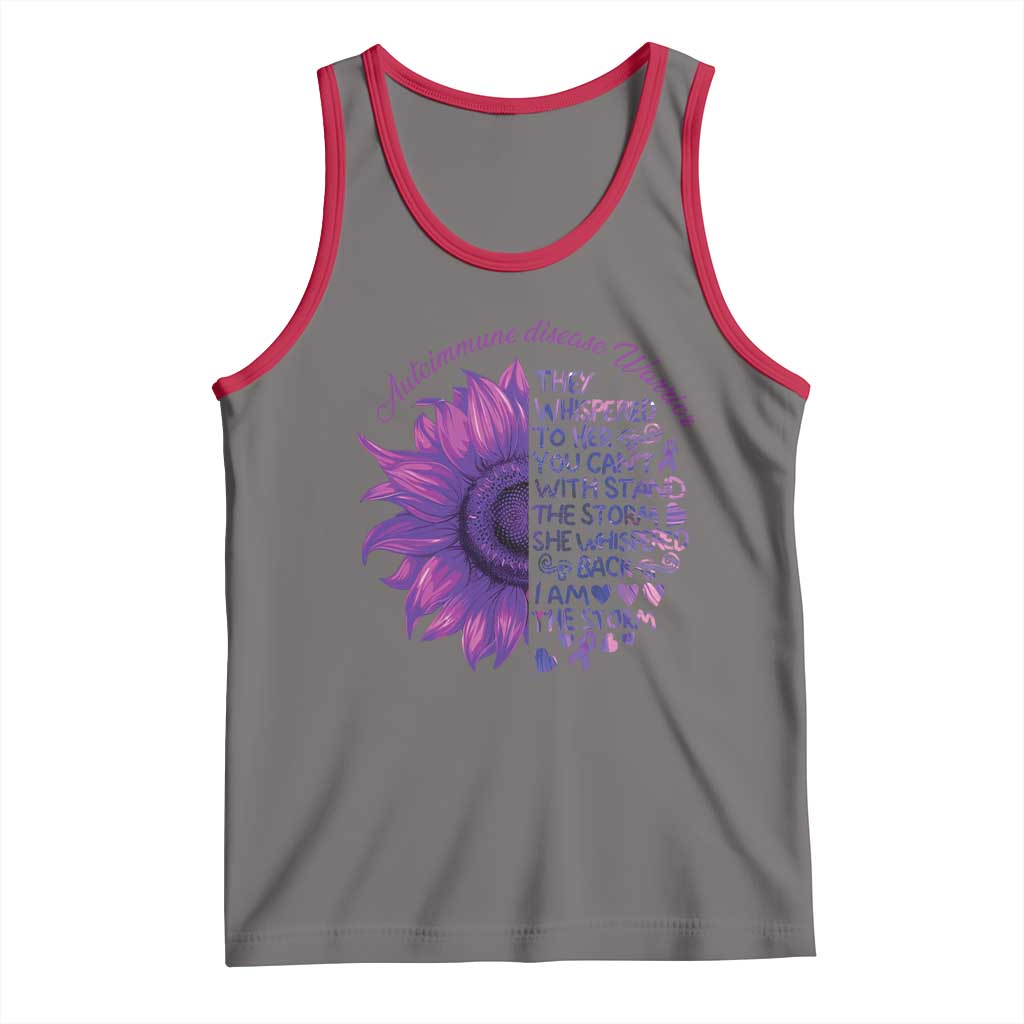 Autoimmune Disease Awereness Tank Top I Am The Storm Purple Ribbon TS10 Deep Heather Red Print Your Wear