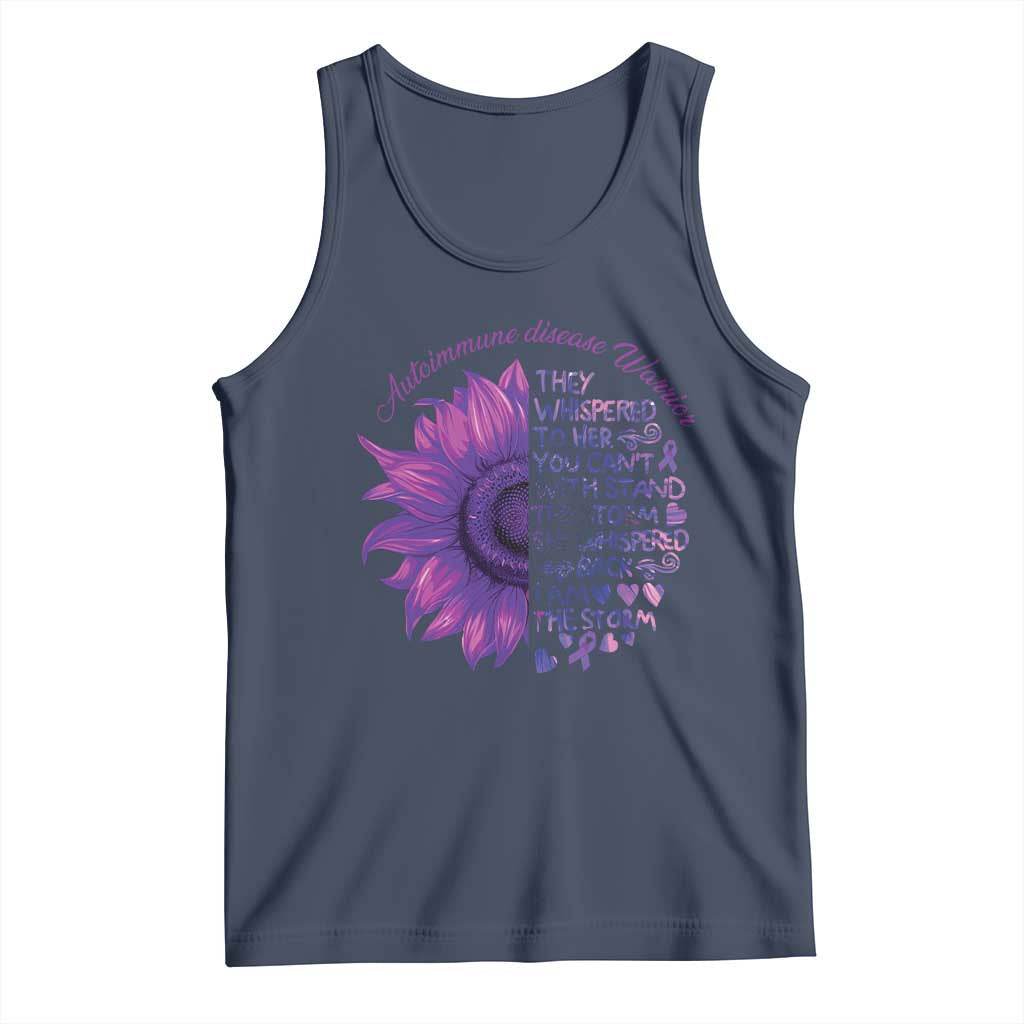 Autoimmune Disease Awereness Tank Top I Am The Storm Purple Ribbon TS10 Navy Print Your Wear