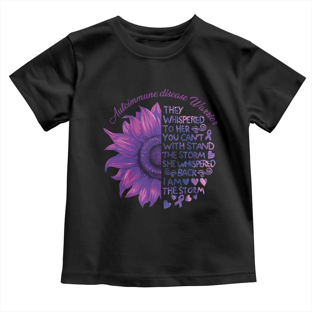 Autoimmune Disease Awereness Toddler T Shirt I Am The Storm Purple Ribbon TS10 Black Print Your Wear