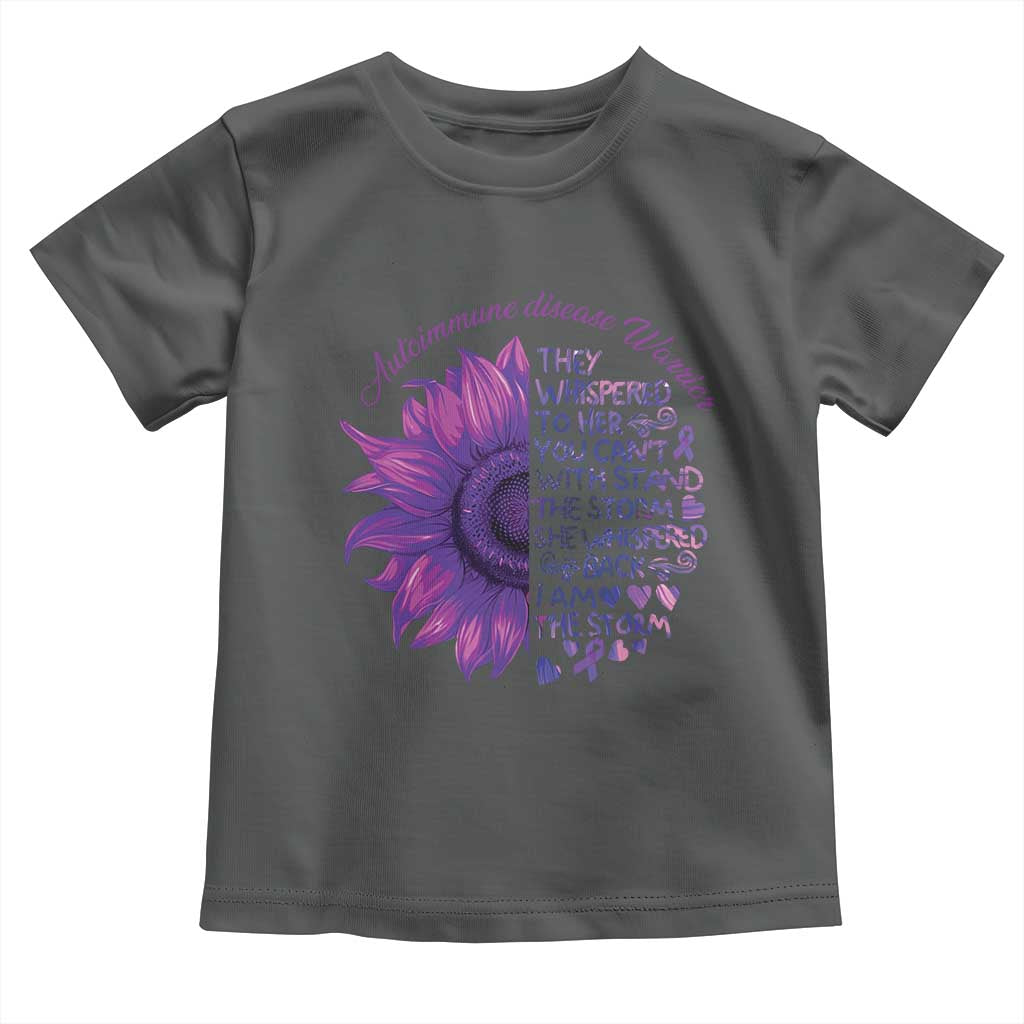 Autoimmune Disease Awereness Toddler T Shirt I Am The Storm Purple Ribbon TS10 Dark Heather Print Your Wear