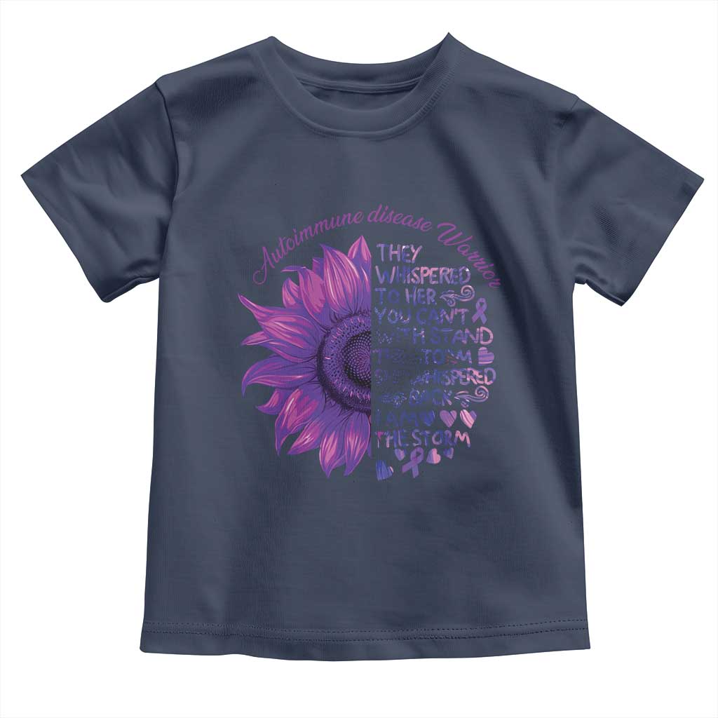 Autoimmune Disease Awereness Toddler T Shirt I Am The Storm Purple Ribbon TS10 Navy Print Your Wear