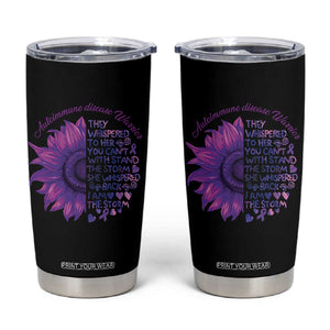 Autoimmune Disease Awereness Tumbler Cup I Am The Storm Purple Ribbon TS10 Black Print Your Wear