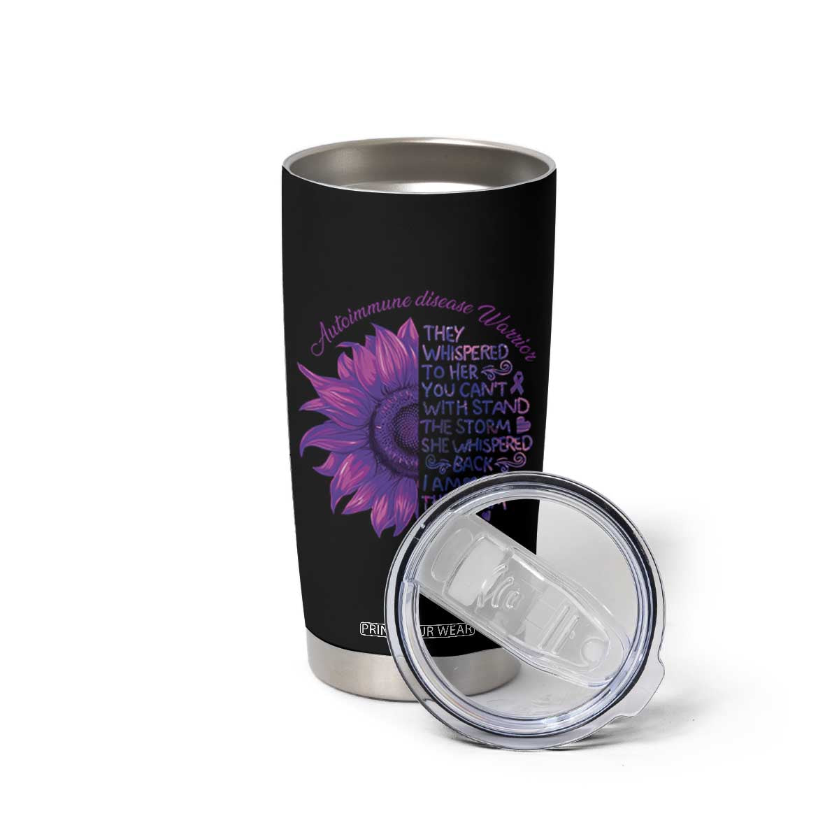 Autoimmune Disease Awereness Tumbler Cup I Am The Storm Purple Ribbon TS10 Print Your Wear