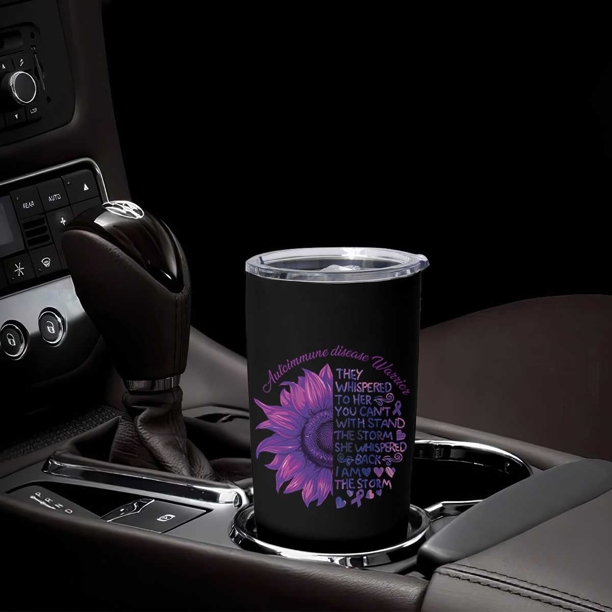 Autoimmune Disease Awereness Tumbler Cup I Am The Storm Purple Ribbon TS10 Print Your Wear