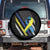 World Down Syndrome Day Spare Tire Cover Blue Yellow Ribbon American Flag T21 321 TS10 No hole Black Print Your Wear