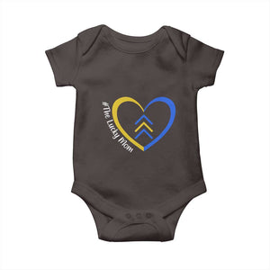 Down Syndrome Mom Baby Onesie Love Heart Three Arrows Lucky Mama T21 321 TS10 Dark Chocolate Print Your Wear