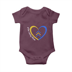 Down Syndrome Mom Baby Onesie Love Heart Three Arrows Lucky Mama T21 321 TS10 Maroon Print Your Wear