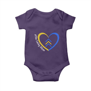 Down Syndrome Mom Baby Onesie Love Heart Three Arrows Lucky Mama T21 321 TS10 Purple Print Your Wear