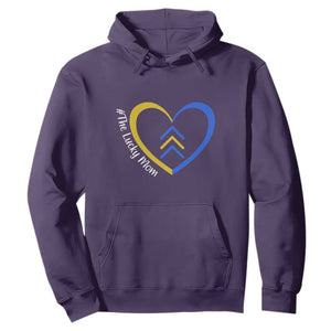 Down Syndrome Mom Hoodie Love Heart Three Arrows Lucky Mama T21 321 TS10 Purple Print Your Wear