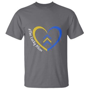 Down Syndrome Mom T Shirt Love Heart Three Arrows Lucky Mama T21 321 TS10 Charcoal Print Your Wear