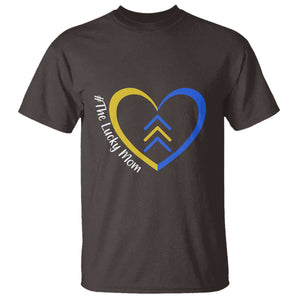 Down Syndrome Mom T Shirt Love Heart Three Arrows Lucky Mama T21 321 TS10 Dark Chocolate Print Your Wear