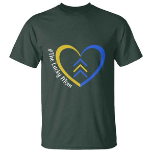 Down Syndrome Mom T Shirt Love Heart Three Arrows Lucky Mama T21 321 TS10 Dark Forest Green Print Your Wear
