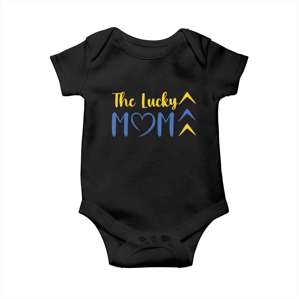 Down Syndrome Mom Baby Onesie Three Arrows The Lucky Mama T21 321 TS10 Black Print Your Wear