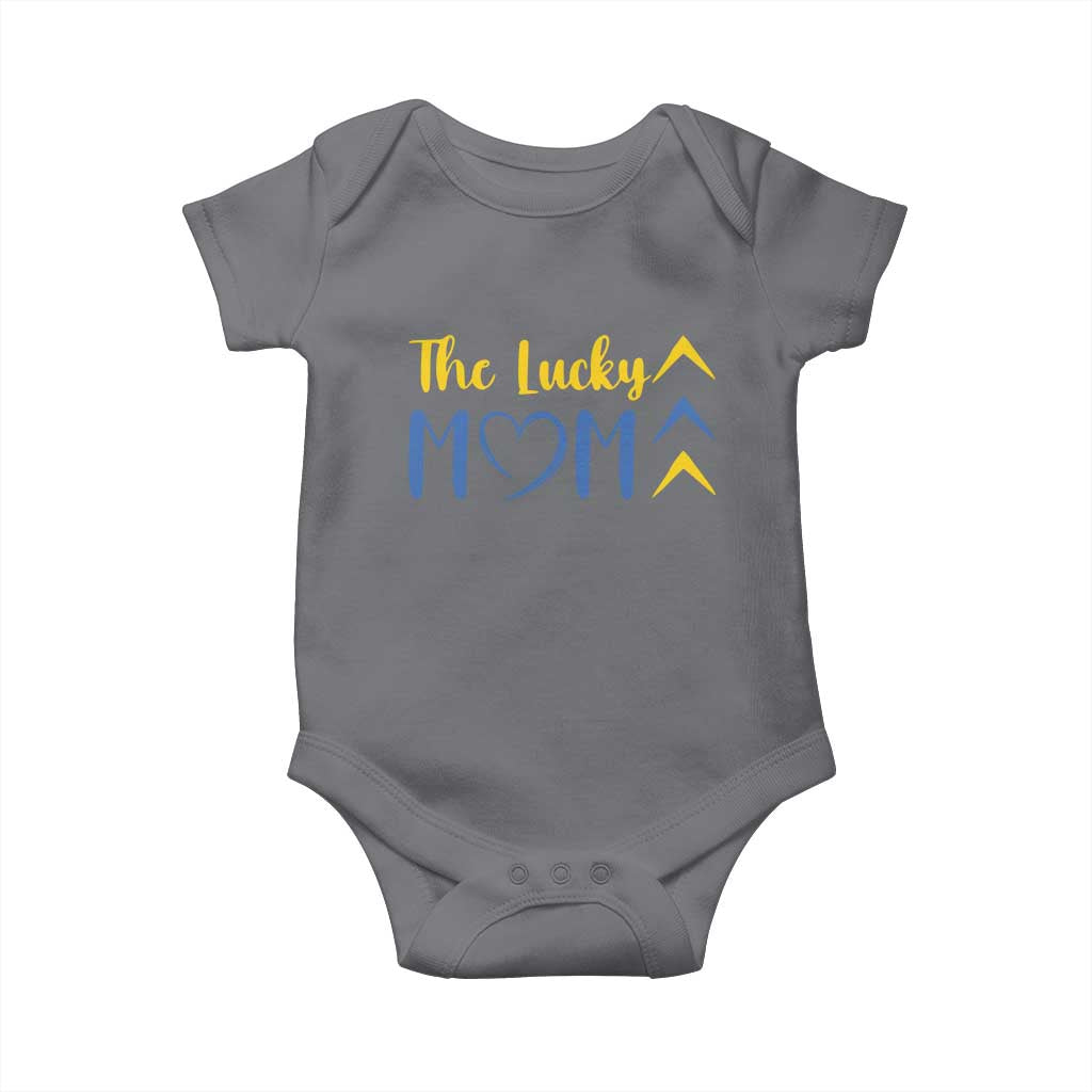 Down Syndrome Mom Baby Onesie Three Arrows The Lucky Mama T21 321 TS10 Charcoal Print Your Wear