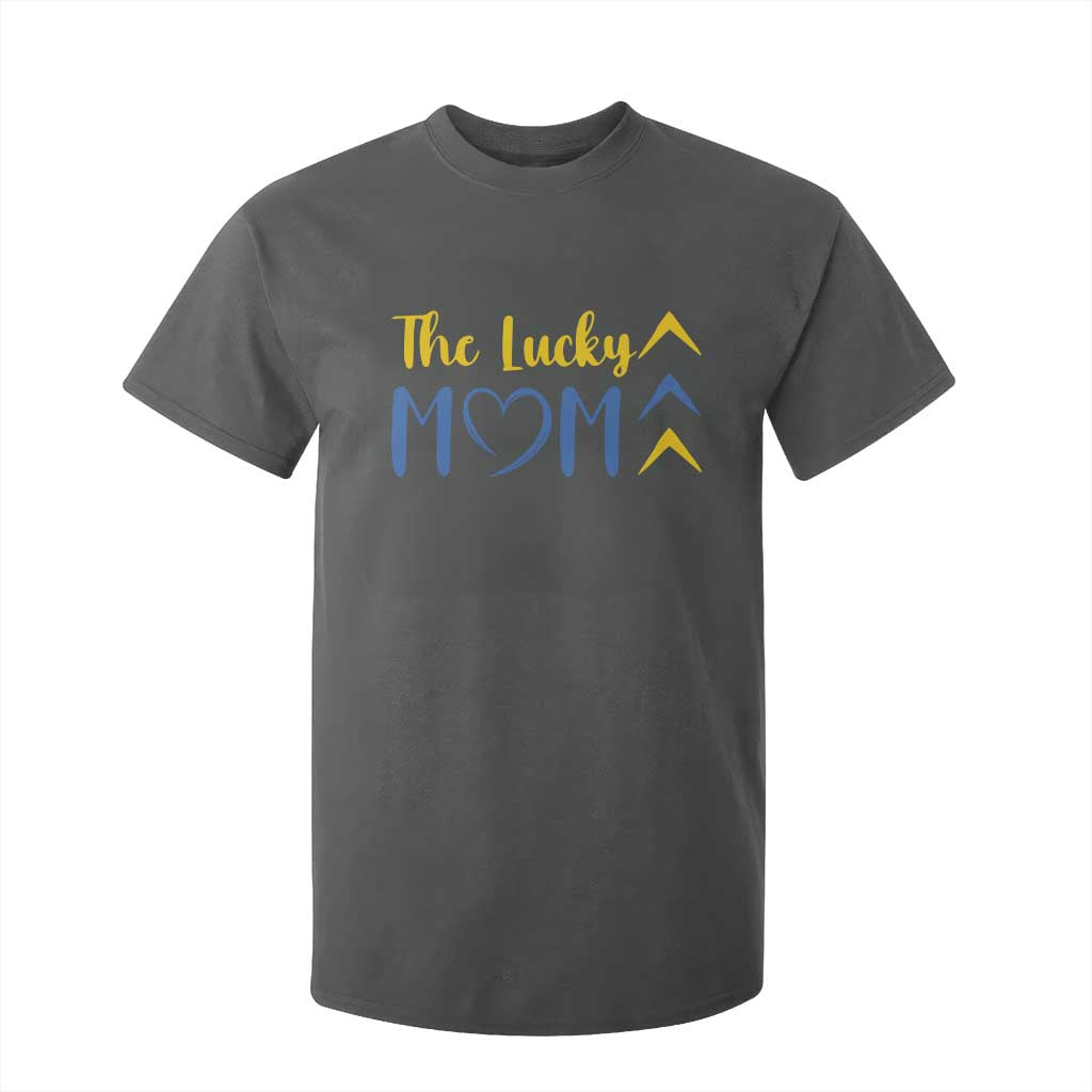 Down Syndrome Mom T Shirt For Kid Three Arrows The Lucky Mama T21 321 TS10 Dark Heather Print Your Wear