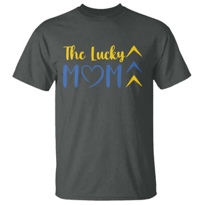 Down Syndrome Mom T Shirt Three Arrows The Lucky Mama T21 321 TS10 Dark Heather Print Your Wear