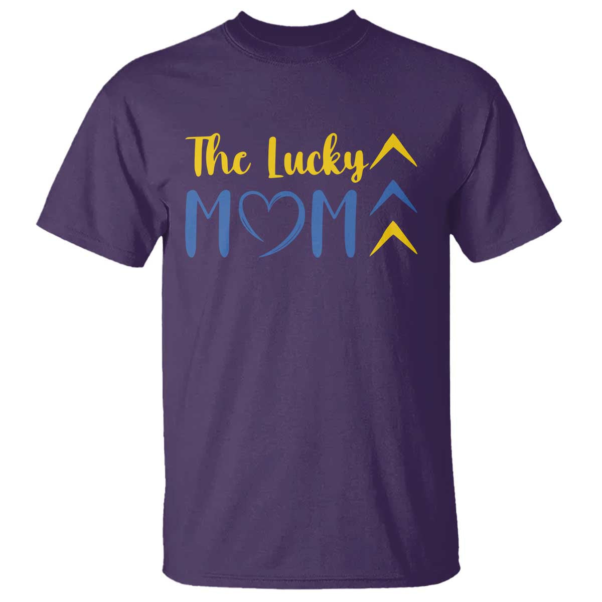 Down Syndrome Mom T Shirt Three Arrows The Lucky Mama T21 321 TS10 Purple Print Your Wear