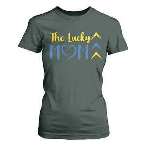 Down Syndrome Mom T Shirt For Women Three Arrows The Lucky Mama T21 321 TS10 Dark Forest Green Print Your Wear