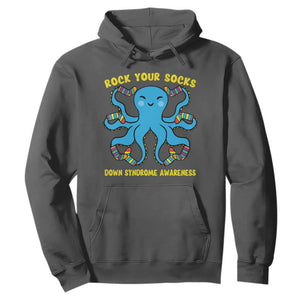 World Down Syndrome Day Hoodie Octopus Rock Your Sock Support 321 TS10 Dark Heather Print Your Wear