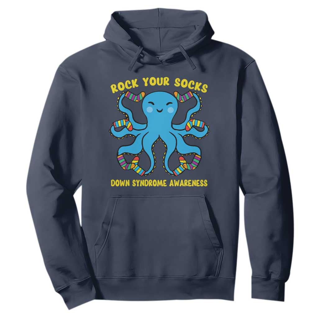 World Down Syndrome Day Hoodie Octopus Rock Your Sock Support 321 TS10 Navy Print Your Wear