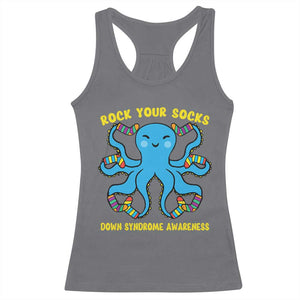 World Down Syndrome Day Racerback Tank Top Octopus Rock Your Sock Support 321 TS10 Charcoal Print Your Wear