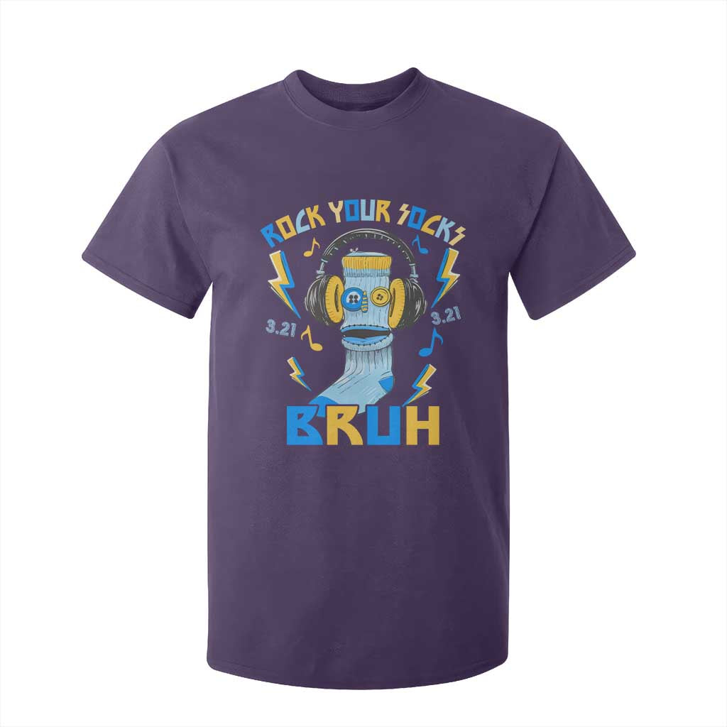 World Down Syndrome Day T Shirt For Kid Rock Your Sock Bruh Support 321 TS10 Purple Print Your Wear