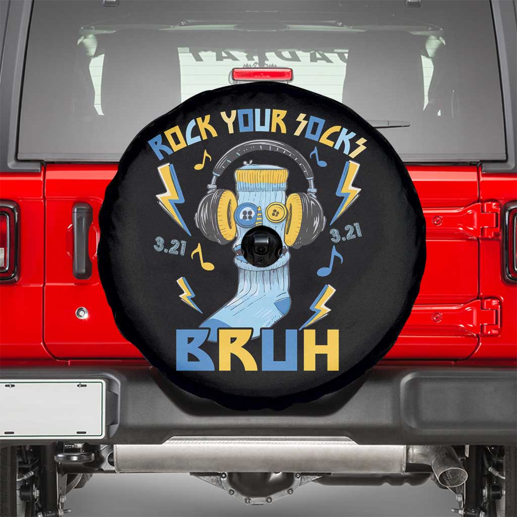 World Down Syndrome Day Spare Tire Cover Rock Your Sock Bruh Support 321 TS10 Black Print Your Wear