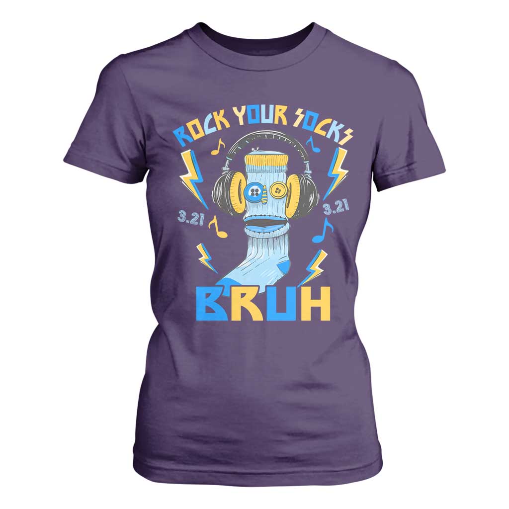 World Down Syndrome Day T Shirt For Women Rock Your Sock Bruh Support 321 TS10 Purple Print Your Wear