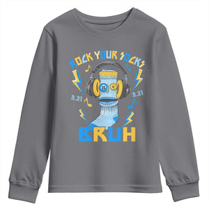 World Down Syndrome Day Youth Sweatshirt Rock Your Sock Bruh Support 321 TS10 Charcoal Print Your Wear