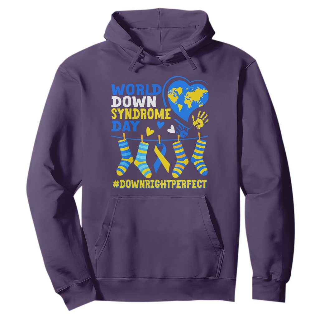 World Down Syndrome Day Hoodie Blue Yellow Ribbon Down Right Perfect Awareness Support TS10 Purple Print Your Wear