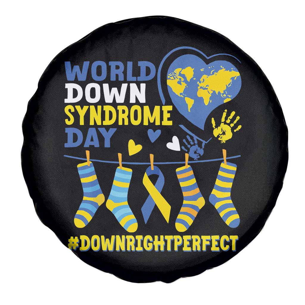 World Down Syndrome Day Spare Tire Cover Blue Yellow Ribbon Down Right Perfect Awareness Support TS10 Print Your Wear