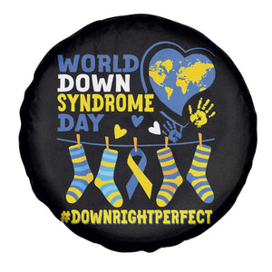 World Down Syndrome Day Spare Tire Cover Blue Yellow Ribbon Down Right Perfect Awareness Support TS10 Print Your Wear