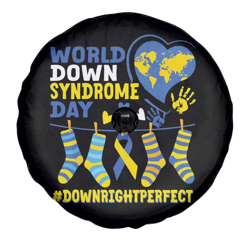 World Down Syndrome Day Spare Tire Cover Blue Yellow Ribbon Down Right Perfect Awareness Support TS10 Print Your Wear