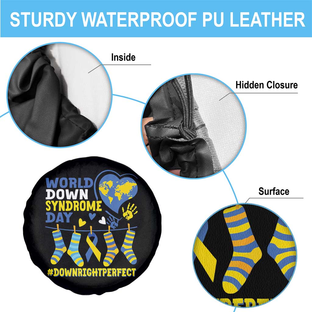 World Down Syndrome Day Spare Tire Cover Blue Yellow Ribbon Down Right Perfect Awareness Support TS10 Print Your Wear