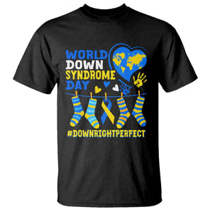 World Down Syndrome Day T Shirt Blue Yellow Ribbon Down Right Perfect Awareness Support TS10 Black Print Your Wear