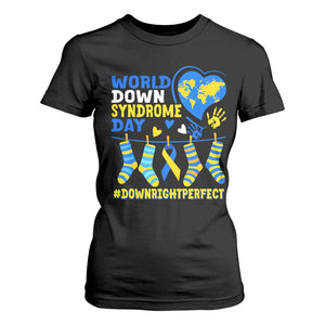 World Down Syndrome Day T Shirt For Women Blue Yellow Ribbon Down Right Perfect Awareness Support TS10 Black Print Your Wear