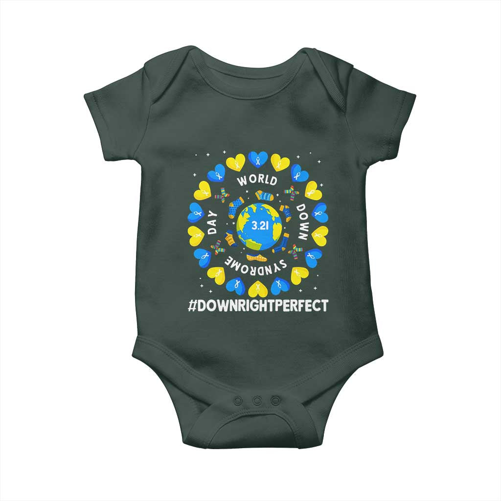 World Down Syndrome Day Baby Onesie 321 Awareness Support Blue Yellow Ribbon Down Right Perfect TS10 Print Your Wear