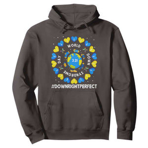 World Down Syndrome Day Hoodie 321 Awareness Support Blue Yellow Ribbon Down Right Perfect TS10 Dark Chocolate Print Your Wear