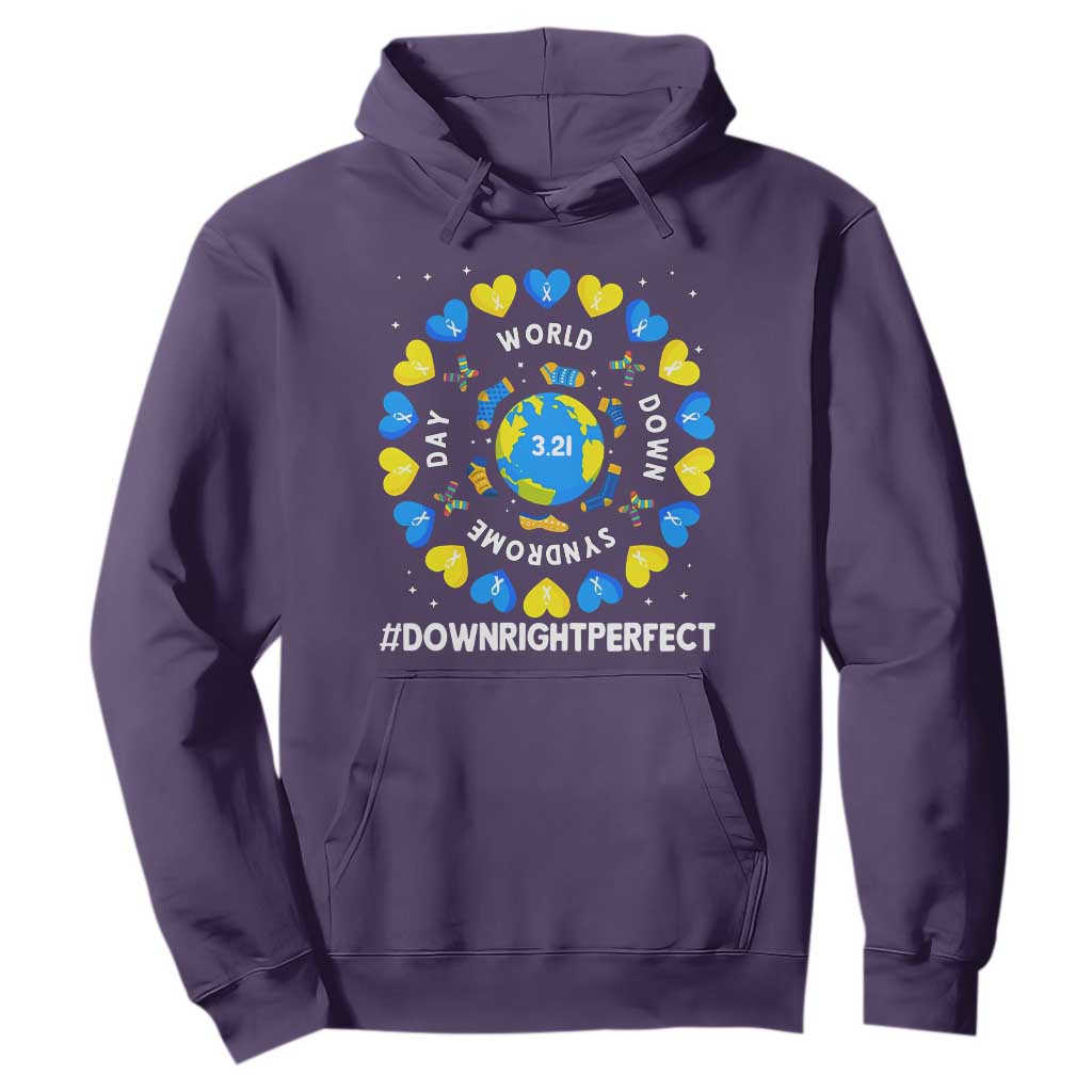 World Down Syndrome Day Hoodie 321 Awareness Support Blue Yellow Ribbon Down Right Perfect TS10 Purple Print Your Wear